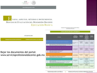 Bajar los documentos del portal:
www.servicioprofesionaldocente.gob.mx
 
