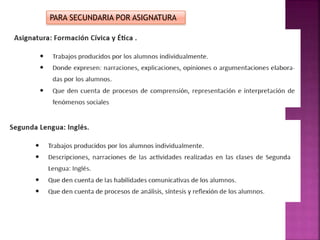PARA SECUNDARIA POR ASIGNATURA
 