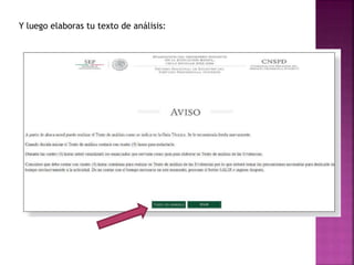 Y luego elaboras tu texto de análisis:
 