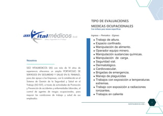 Portafolio SSO VitalMedicos - SERVICIOS DE SALUD OCUPACIONAL