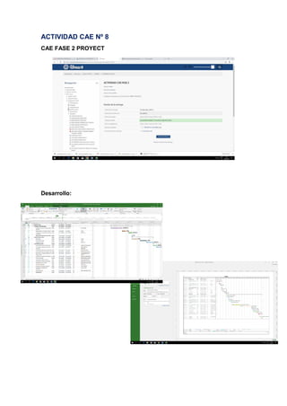 ACTIVIDAD CAE Nº 8
CAE FASE 2 PROYECT
Desarrollo:
 