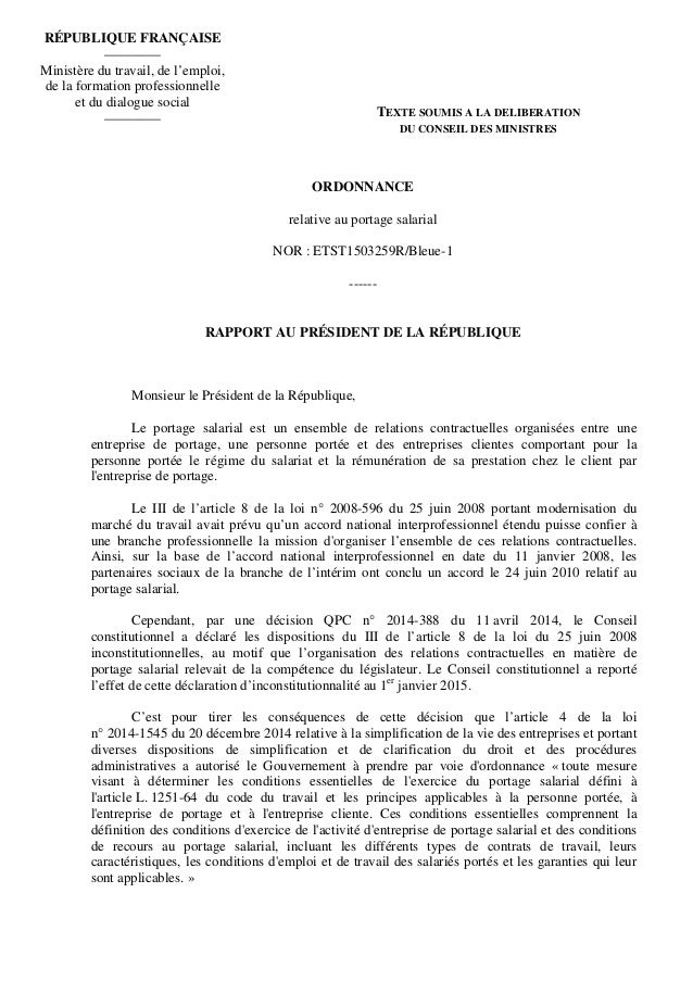 Contrat De Portage Salarial