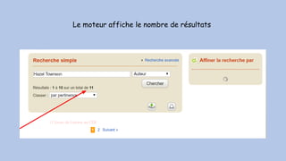 Le moteur affiche le nombre de résultats
 