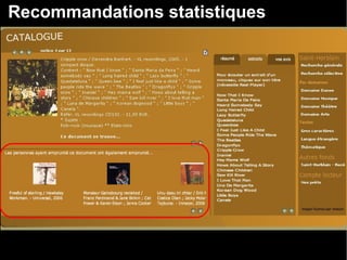 Recommandations statistiques 
 