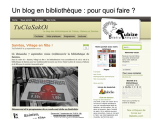 Un blog en bibliothèque : pour quoi faire ? 
 