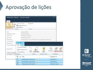 Aprovação de lições
 