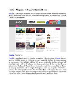 Portal   magazine + blog wordpress theme