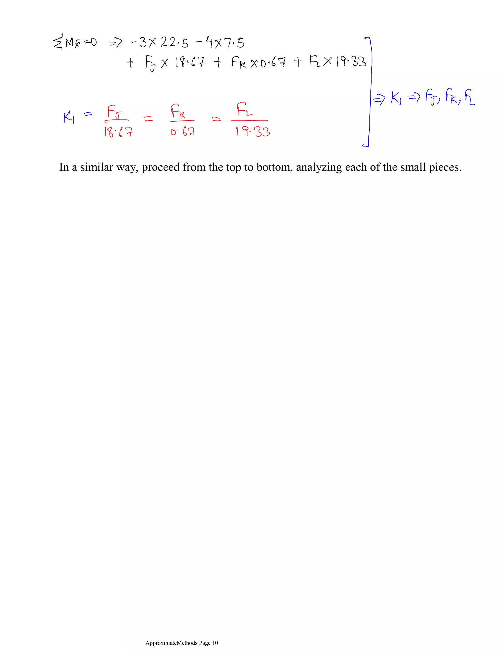 In a similar way, proceed from the top to bottom, analyzing each of the small pieces.
ApproximateMethods Page 10
 