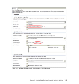 Figure 5-21 Service Operation builder: action to call is a SQL Call builder




                                   Chapter 5. Creating Data Services: Access to back-end systems   133
 