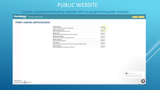 PUBLIC	WEBSITE
Create a professional-looking website with no programming skills needed!
 