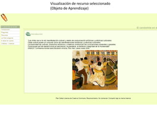 Visualización de recurso seleccionado (Objeto de Aprendizaje) 