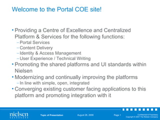 Welcome to the Portal COE site!  ,[object Object],[object Object],[object Object],[object Object],[object Object],[object Object],[object Object],[object Object],[object Object]