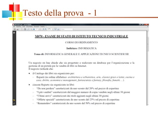 Testo della prova  - 1 