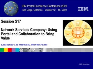 Session S17 Network Services Company: Using Portal and Collaboration to Bring Value Speaker(s): Leo Radovsky, Michael Porter 