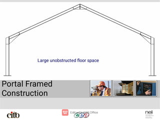 Portal Framed
Construction
Large unobstructed ﬂoor space
 