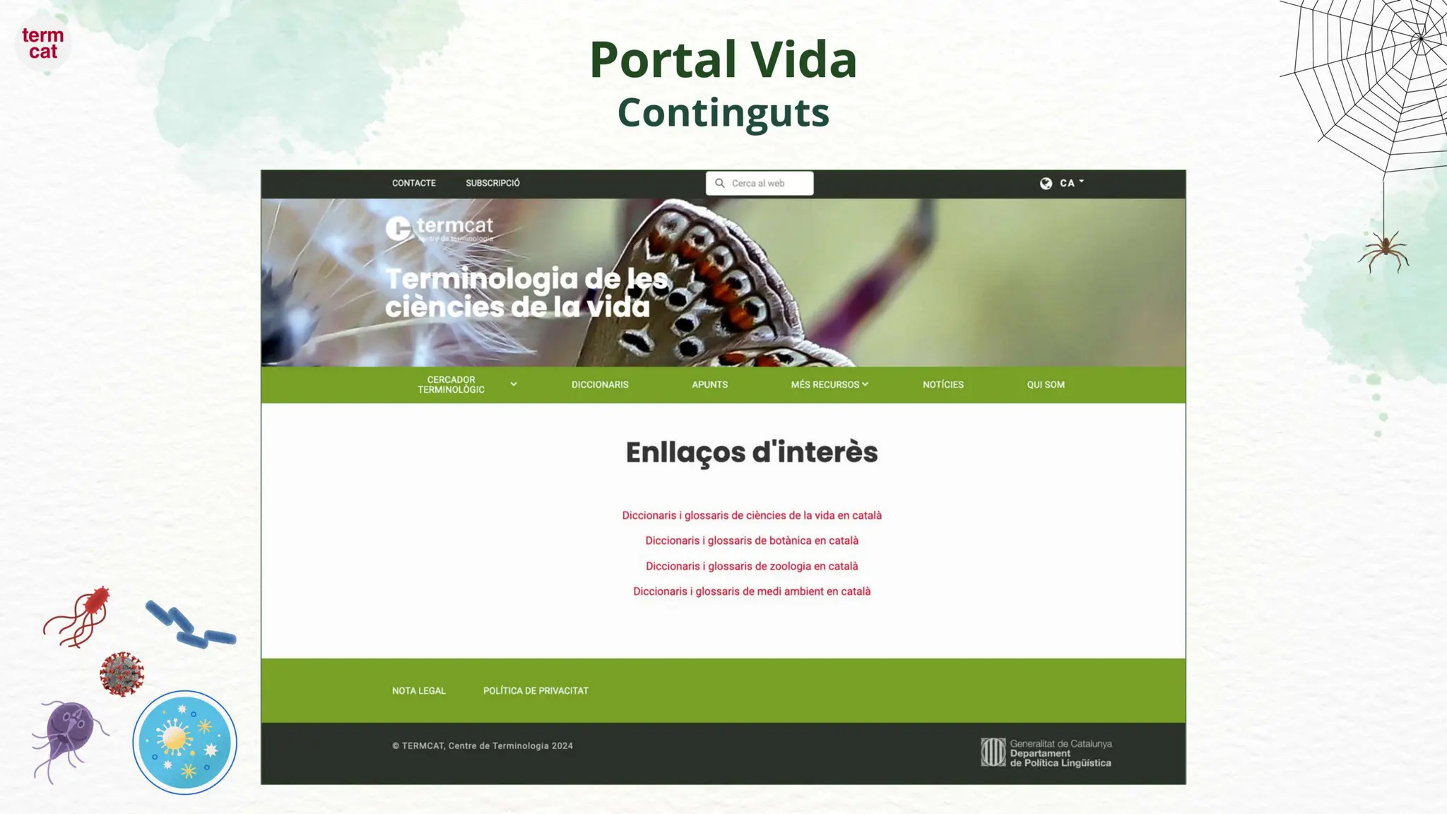 Portal Vida: La terminologia de les ciències de la vida amb un sol clic. M. Antònia Julià
