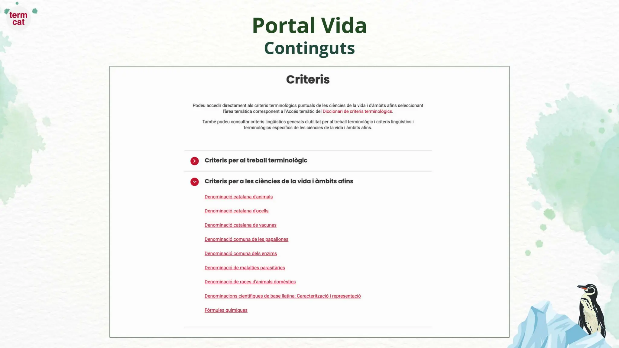 Portal Vida: La terminologia de les ciències de la vida amb un sol clic. M. Antònia Julià