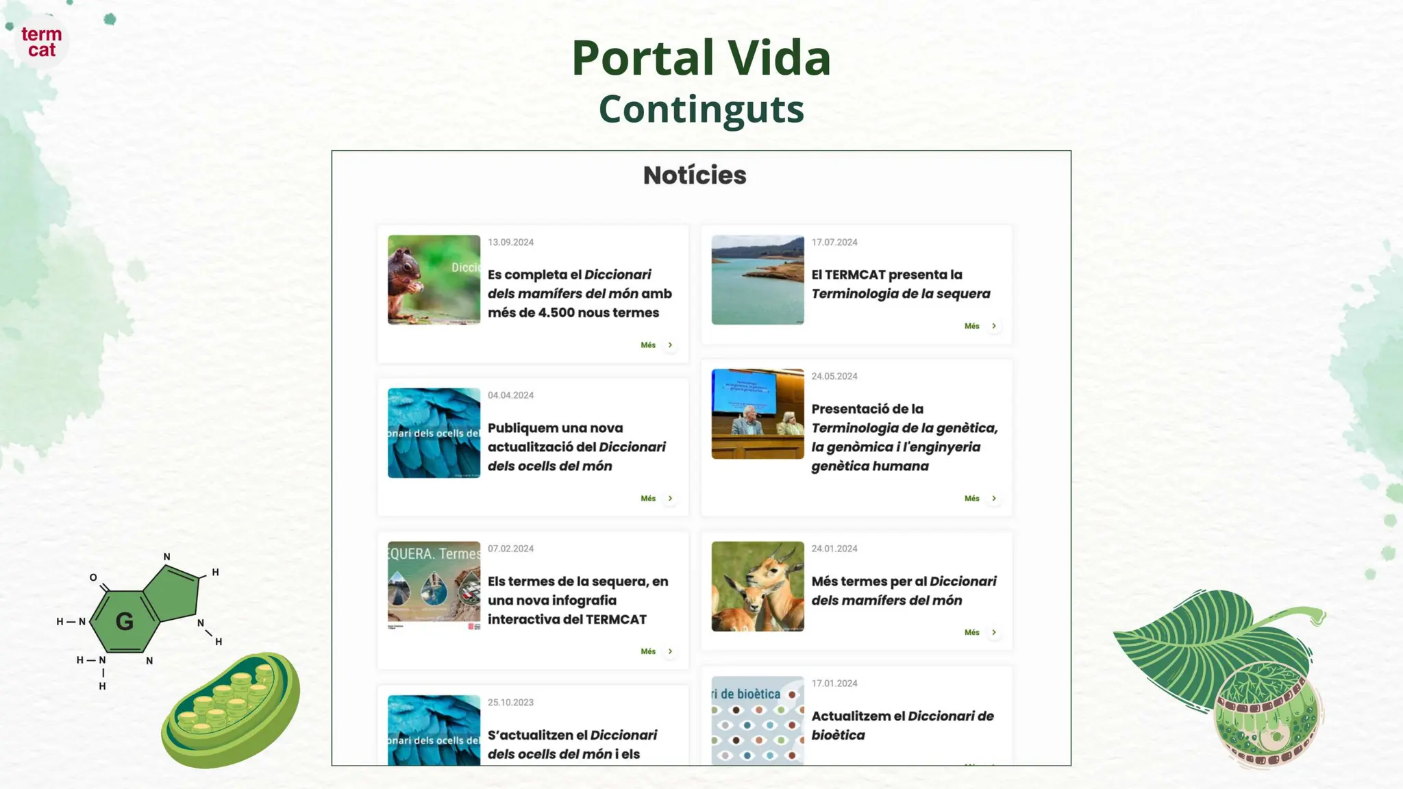 Portal Vida: La terminologia de les ciències de la vida amb un sol clic. M. Antònia Julià