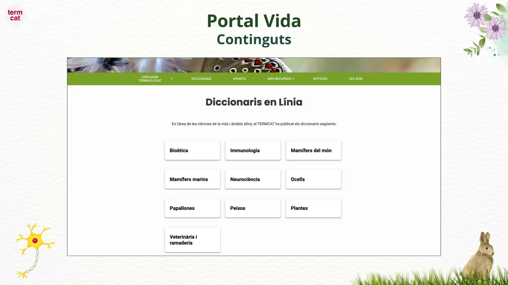 Portal Vida: La terminologia de les ciències de la vida amb un sol clic. M. Antònia Julià