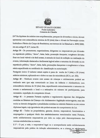 Portaria Fórum da Comarca de Cláudia/MT 2012