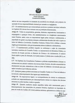 Portaria Fórum da Comarca de Cláudia/MT 2012