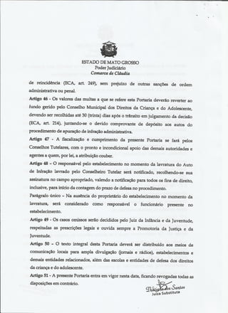 Portaria Fórum da Comarca de Cláudia/MT 2012