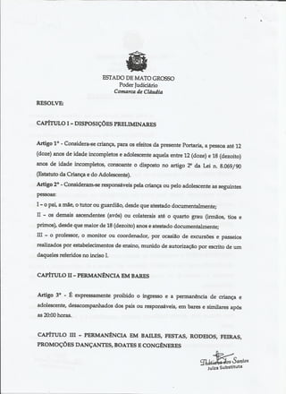 Portaria Fórum da Comarca de Cláudia/MT 2012