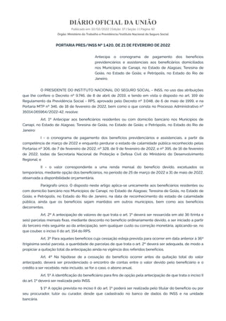 DIÁRIO OFICIAL DA UNIÃO
Publicado em: 22/02/2022 | Edição: 37 | Seção: 1 | Página: 82
Órgão: Ministério do Trabalho e Prev...
