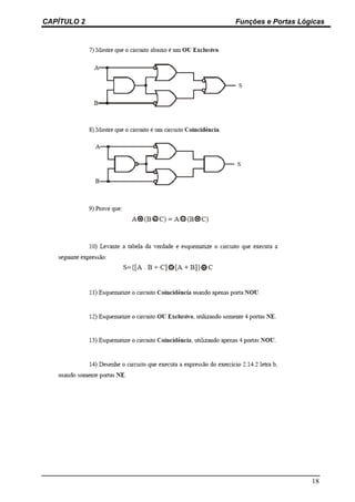 CAPÍTULO 2   Funções e Portas Lógicas




                                 18
 