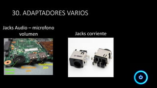 Jacks Audio – microfono
volumen
30. ADAPTADORES VARIOS
Jacks corriente
 