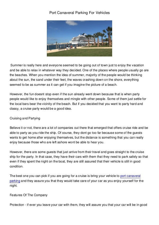 Port Canaveral Parking