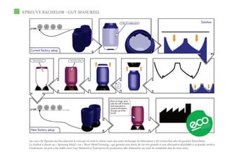 EPREUVE BACHELOR - GUY MASUREEL




  Au cours de l’épreuve du baccalauréat le concept est resté le même mais une autre technique de fabrication a été recherchée afin de garantir l’étanchéité.
  Le résultat a abouti au « Spinning Metal » ou « Sheet Metal Forming » qui garantit une durée de vie très grande et une alternative abordable à sa grande surface.
  Finalement, un prix a été établi entre Guy Masureel et l’entreprise de production afin d’atteindre un seuil de rentabilité dan les trois mois.
 