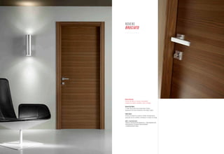 ROVERE
    BRUCIATO




8                                                                   9




    Rovere Bruciato:
    finitura che evoca le essenze termotrattate,
    proposte dai migliori architetti e studi di design.

    Burned Oak-Wood:
    a finish that recalls heat-treated wood finishes,
    proposed by the best architecture and design studios.

    Chêne Brulé:
    finition qui évoque les essences traitées thermiquement,
    proposées par les meilleurs architectes et studios de design.

    Дуб с подпалинами:
    отделка, имитирующая древесину c термообработкой,
    предлагаемую лучшими архитекторами
    и дизайнерскими бюро.
 