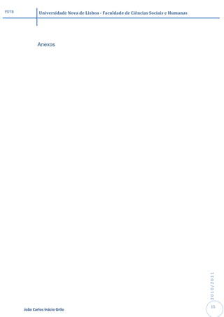 PDTB            Universidade Nova de Lisboa - Faculdade de Ciências Sociais e Humanas




               Anexos




                                                                                        2010/2011




                                                                                         15
       João Carlos Inácio Grilo
 