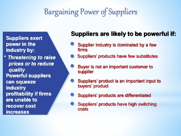 bargaining power of suppliers