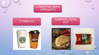 COMPETING WITH
OPPONENTS
STARBUCKS
DOMINOS/PIZZA
HUT
 