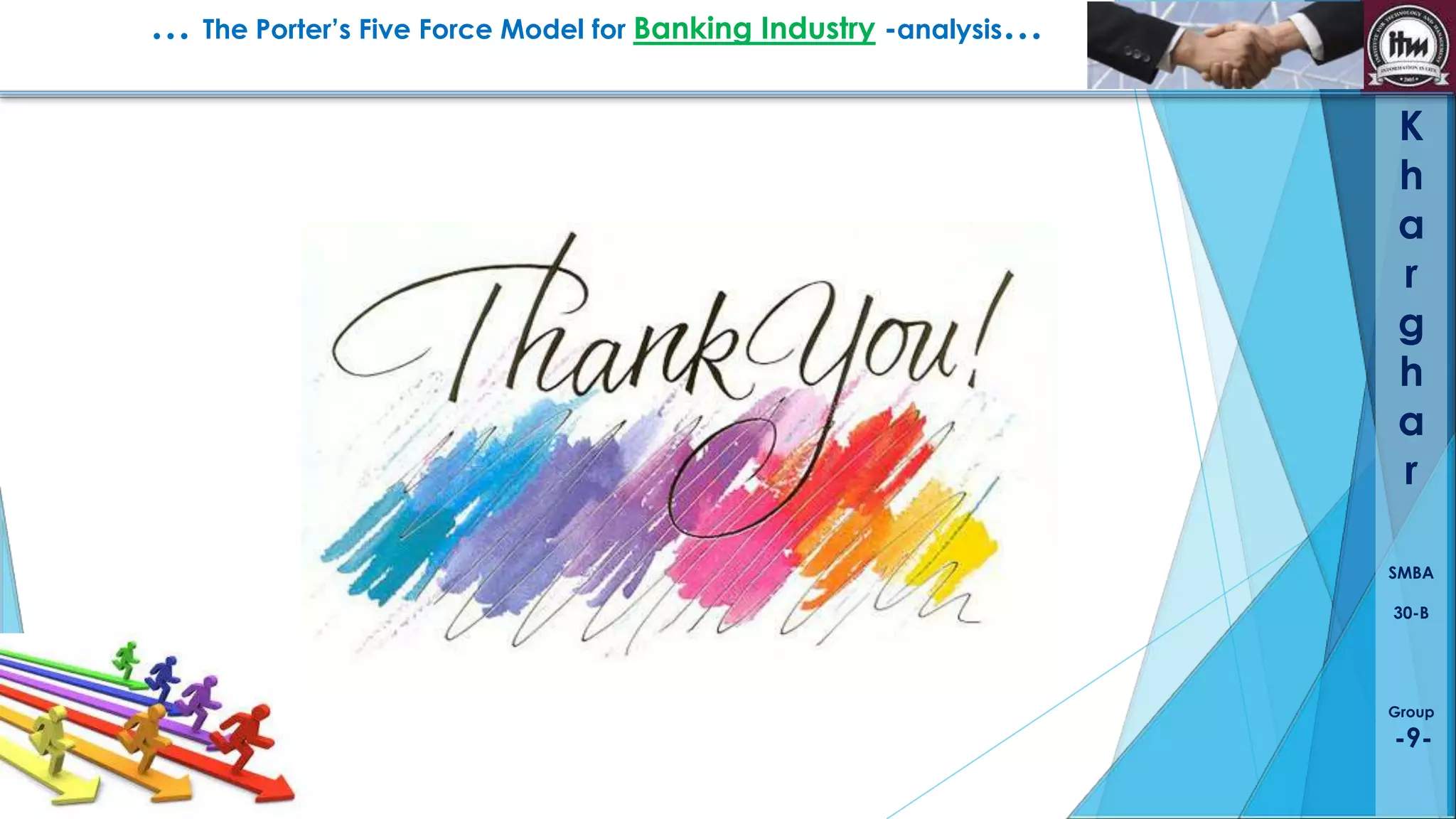 … The Porter’s Five Force Model for Banking Industry -analysis…
K
h
a
r
g
h
a
r
SMBA
30-B

Group

-9-

 