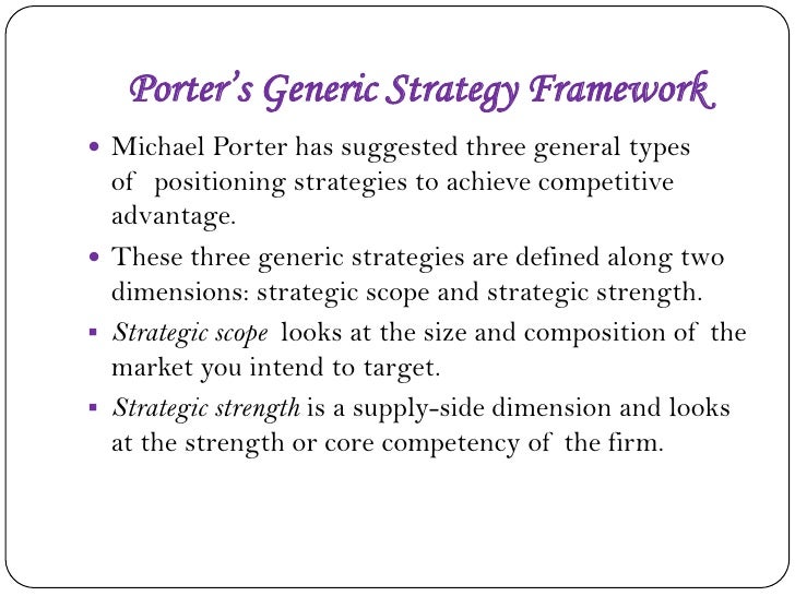 porter s three generic strategies