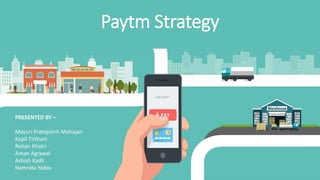 Paytm Strategy
PRESENTED BY –
Mayuri Pratapsinh Mahajan
Kapil Tirthani
Rohan Khatri
Aman Agrawal
Ashish Kadli
Namrata Yadav
 