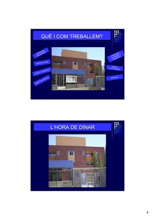 QUÈ I COM TREBALLEM?
ES
AD S
TR DE
EN AXA
L
RE

FEM RO

AR
RZ E I
L
MO
ES UDAB TIT
L
R
SA MPA
CO

TLLANA

HÀBITS
D’AUTONO
MI

RI
NDA
ALE
EL C
FEM

BIT
HÀ

E
ET
EN
SD

A

ESBARJO

JA

L’HORA DE DINAR

4

 