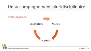 Un accompagnement pluridisciplinaire
18/05/2017PORTES OUVERTES MOUILLERON-ST-GERMAIN 10
3 rôles majeurs :
Analyse
Conseil
Observatoire
 