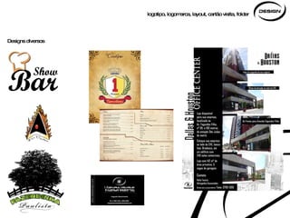 logotipo, logomarca, layout, cartão visita, folder Designs diversos 