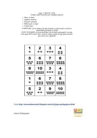 Fonte:http://nossasalanossaula.blogspot.com.br/p/jogos-pedagogicos.html



Anexo II (da pauta)
 
