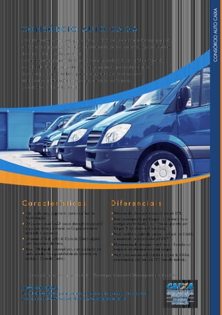C O NS Ó R C I O AU T O C AIXA
Com este produto você pode adquirir ou renovar a frota da sua empresa de forma programada,
e o melhor: sem pagar juros. Assim, você fica tranquilo com veículos novos, o que pode fazer a
diferença no dia a dia da sua empresa.
Com prazo para pagamento de 70 meses e uma das melhores Taxas de Administração do
mercado, diluída no prazo do plano, fica muito mais fácil e prático planejar a troca
dos veículos. Você pode também optar por adquirir um carro seminovo, com
até cinco anos de fabricação e a sua empresa pode ser contemplada
por sorteio ou por lance, fixo ou livre.
COMO CONTRATAR?
Ligue 0800 702 4000 e agende uma visita, ou fale com o seu gerente de relacionamento
pessoa jurídica da CAIXA. Acesse também: www.caixaconsorcios.com.br.
C a r a c t e r í s t i c a s
• Não incide juros, pagamento apenas da Taxa de
Administração;
• O Consórcio Auto CAIXA possui abrangência nacional,
o que possibilita a formação de Grupos com maior
agilidade e segurança;
• Utiliza até 50% do valor da Carta de Crédito vigente
para pagamento do lance;
• Após 180 dias da contemplação, com a quitação do
saldo devedor, há a possibilidade de converter em
espécie a Carta de Crédito;
D i f e r e n c i a i s
• Desconto de bônus por renovação de até 25%;
• Mais contemplação por Grupo – o Consórcio Auto
entrega um mínimo de cinco* veículos por mês por
Grupo: 2 por sorteio e 3 por lance;
• Você mantém o poder de compra – a Carta de Crédito
é atualizada de acordo com o INPC**;
• Planejamento da empresa – você troca a frota de sua
empresa sem desfalcar o capital de giro;
• Você conta com a credibilidade e solidez da CAIXA,
uma empresa com mais de 150 anos de tradição.
*Somente para as cotas de Grupos até o 5103. **Somente para Grupos com 1000 participantes, a partir do 2001.
CONSÓRCIOAUTOCAIXA
 