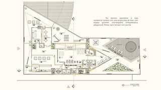 No terceiro pavimento a área
residencial contará com uma ampla área de lazer com
espaço gourmet, churrasqueira, brinquedoteca,
playground, fitness, spa e terraço com piscina.
 