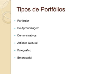 Suporte dos Portfólios