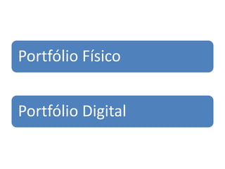 Portfólio Físico
Portfólio Digital
 