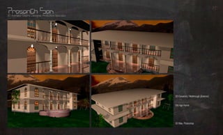 3D
3D Animator, Graphic Designer, Production Specialist




                                                                       What?
                                                       3D Elevation / Walktrough (Exterior)


                                                       Old Age Home
                                                                       Whom?
                                                       -
                                                                      Where?
                                                                      Using?
                                                       3D Max, Photoshop
 