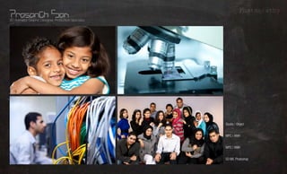 Photography
3D Animator, Graphic Designer, Production Specialist




                                                       Studio / ObjectWhat?
                                                       MPC / AMH
                                                                      Whom?
                                                       MPC / AMH
                                                                     Where?
                                                                     Using?
                                                       5D MII, Photoshop
 