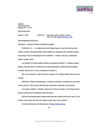 writing




kelly giles • 336.971.8449 • kelly.a.giles@gmail.com
 